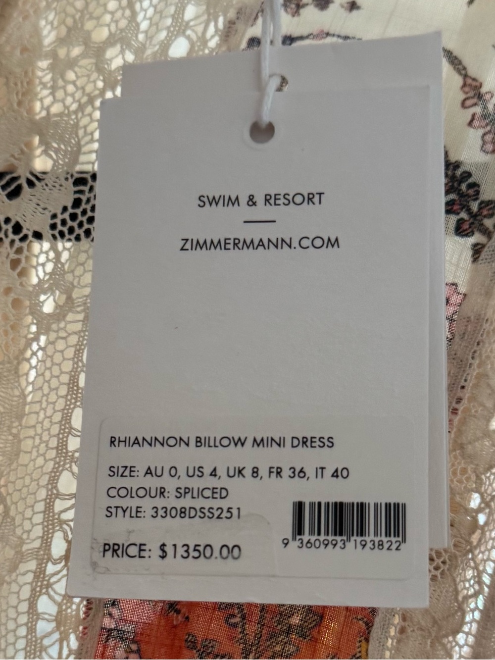 Zimmermann Rhiannon Billow Mini Dress Designer Size 0 - Picture 2 of 9
